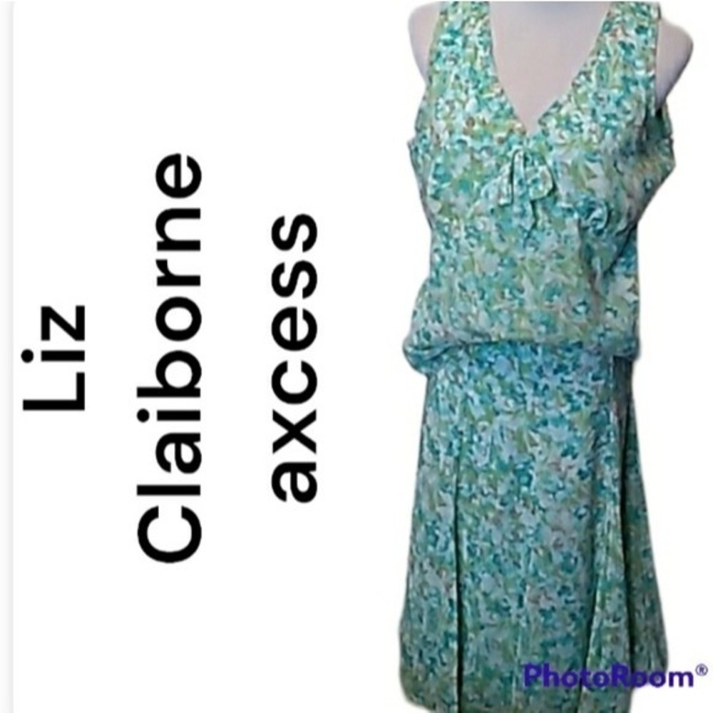 SKIRT SET Empire Waist TOP SLEEVELESS AQUA A LINE GODET SKIRT SIZE 12 WOMENS 12
